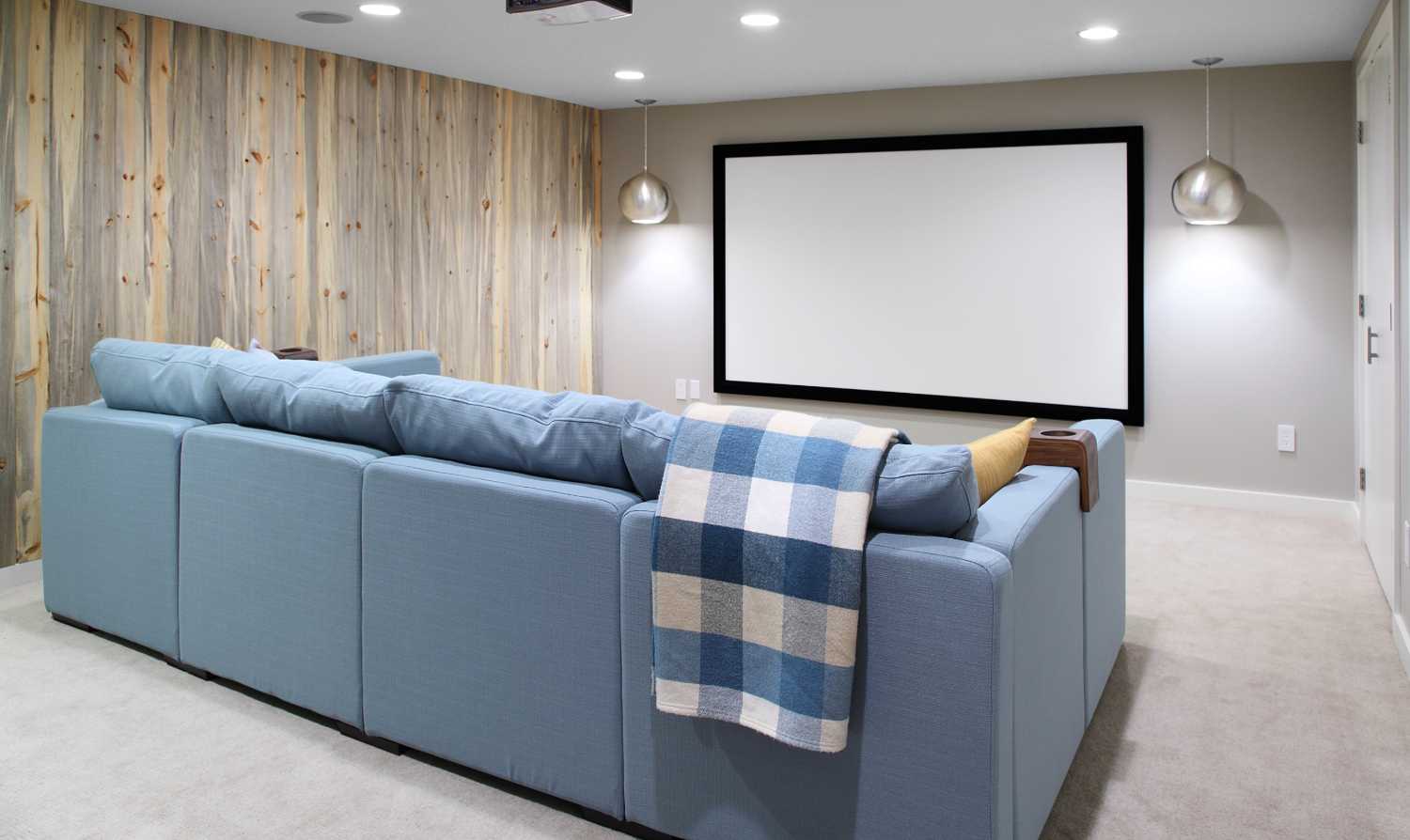 Basement Remodel Media Room With Updated Bathroom & Bar